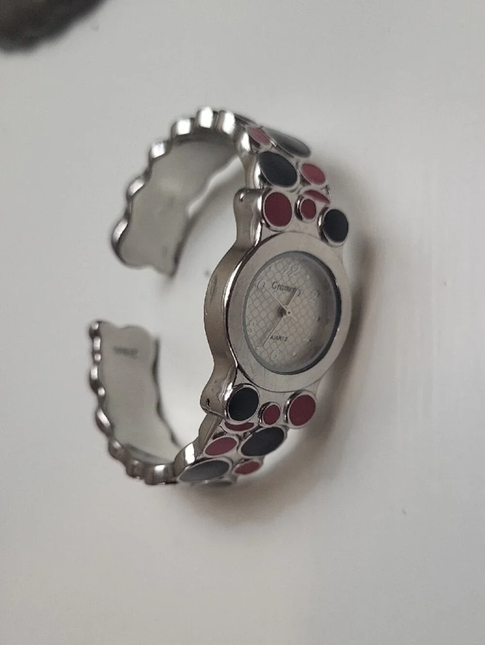 GRAMERCY Red & Black Circle CUFF Watch